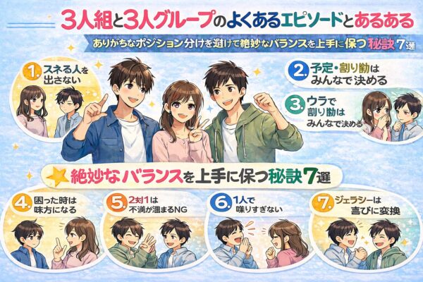 3人組と3人グループのよくあるエピソードとあるある7選
